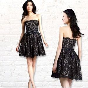 New! Neiman Marcus Robert Rodriquez x Target Black Strapless Lace Dress Size 10